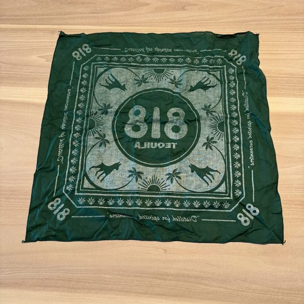 818 Tequila Kendall Jenner Green White Scarf Handkerchief Bandana